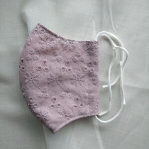 花刺繍ウェーブくすみピンク⑧